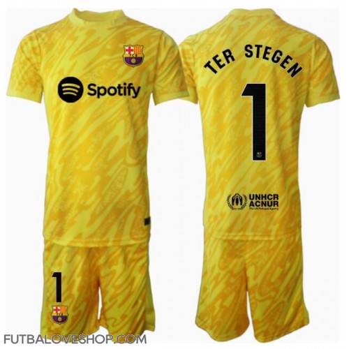 Dres Barcelona Ter Stegen #1 Brankarsky Domáci pre deti 2024-25 Krátky Rukáv (+ trenírky)